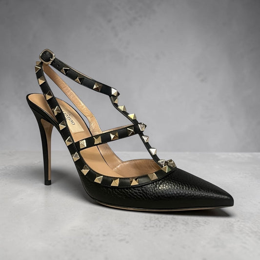 VALENTINO Rockstud Sandals in Black | 38.5