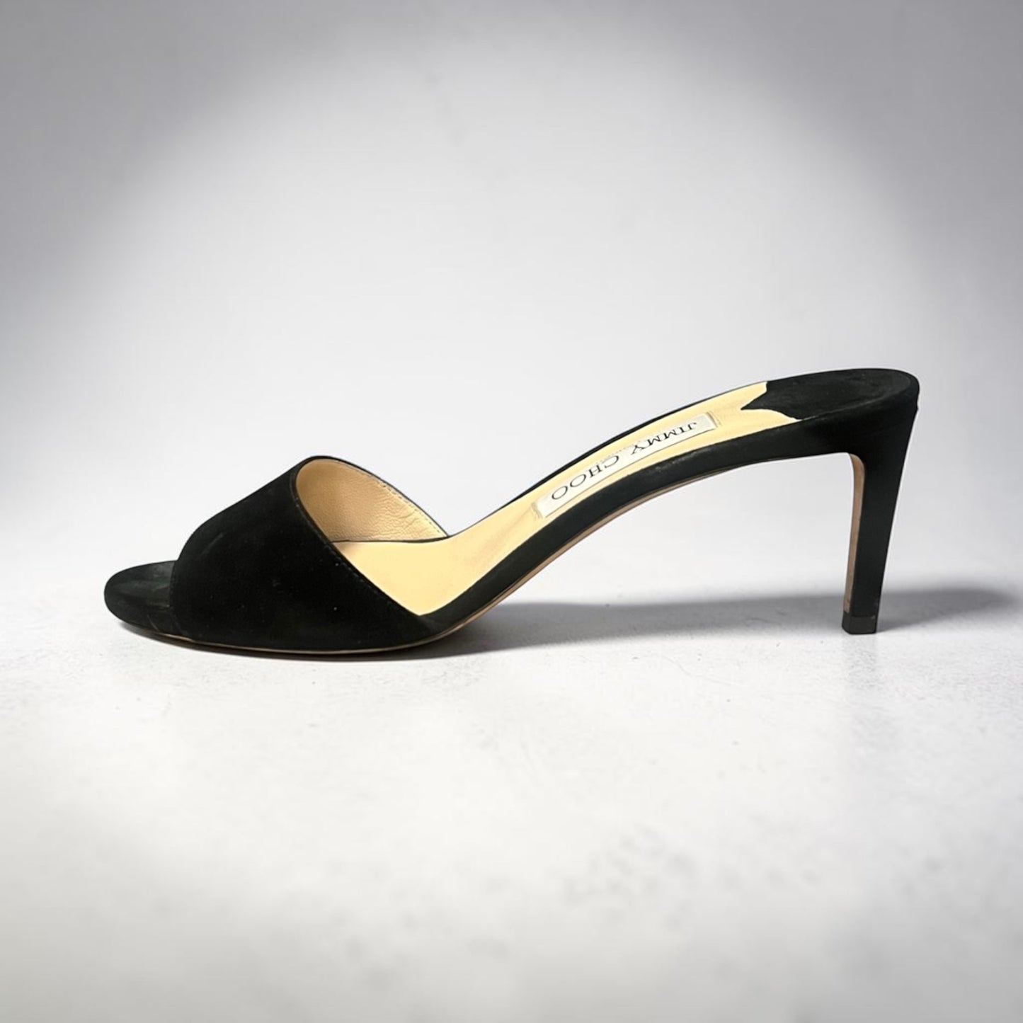 JIMMY CHOO Suede Mules in Black | 38.5