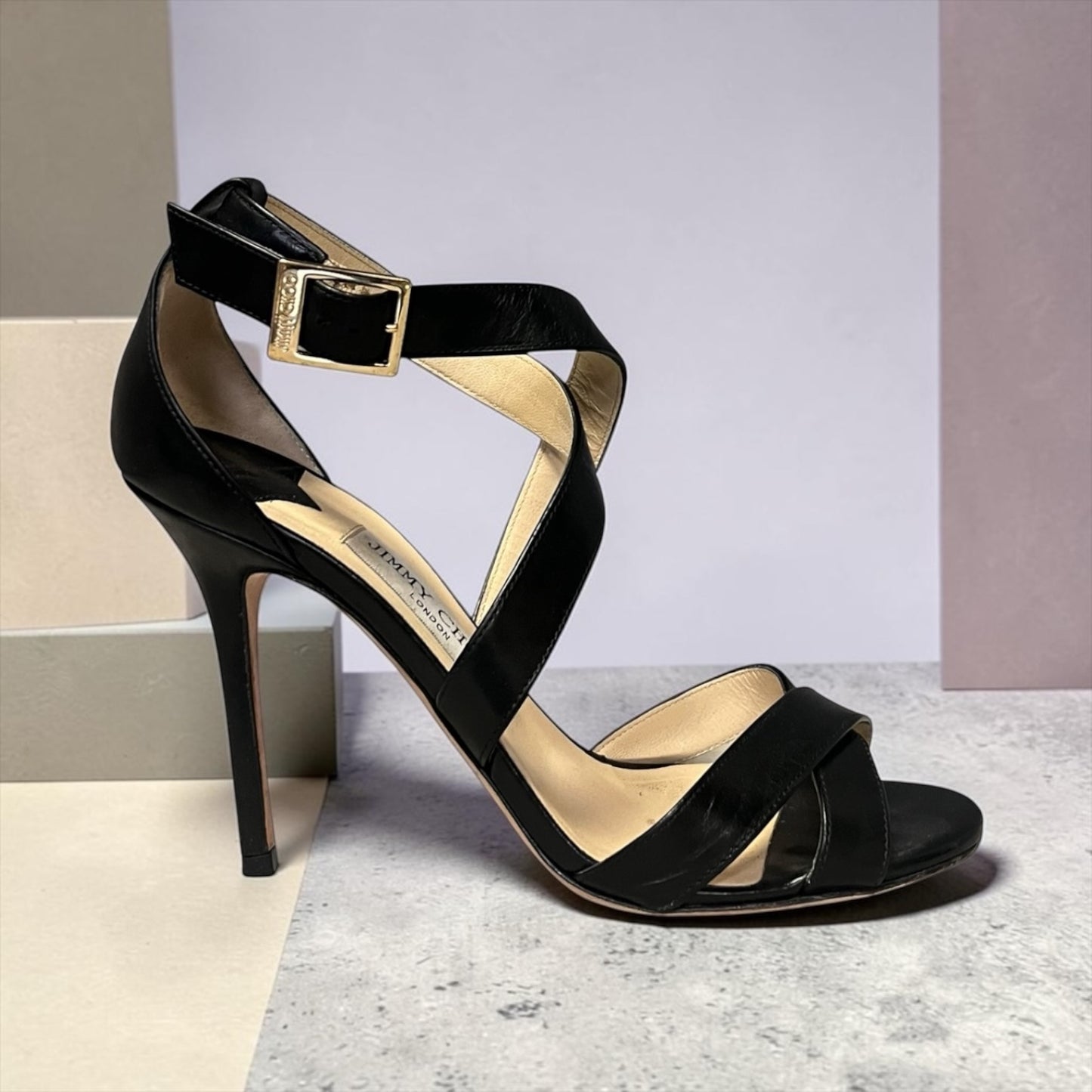 JIMMY CHOO Strappy Sandals in Black | 38.5