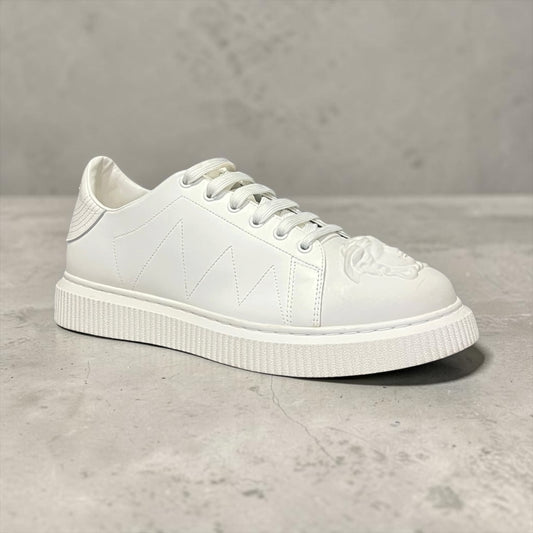 VERSACE Medusa Leather Sneakers in White | Mens 9; Womens 10.5