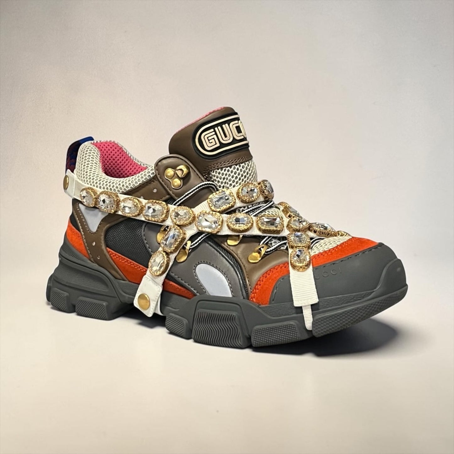 GUCCI Flashtrek + Crystal Straps | Mens 9; Womens 10.5