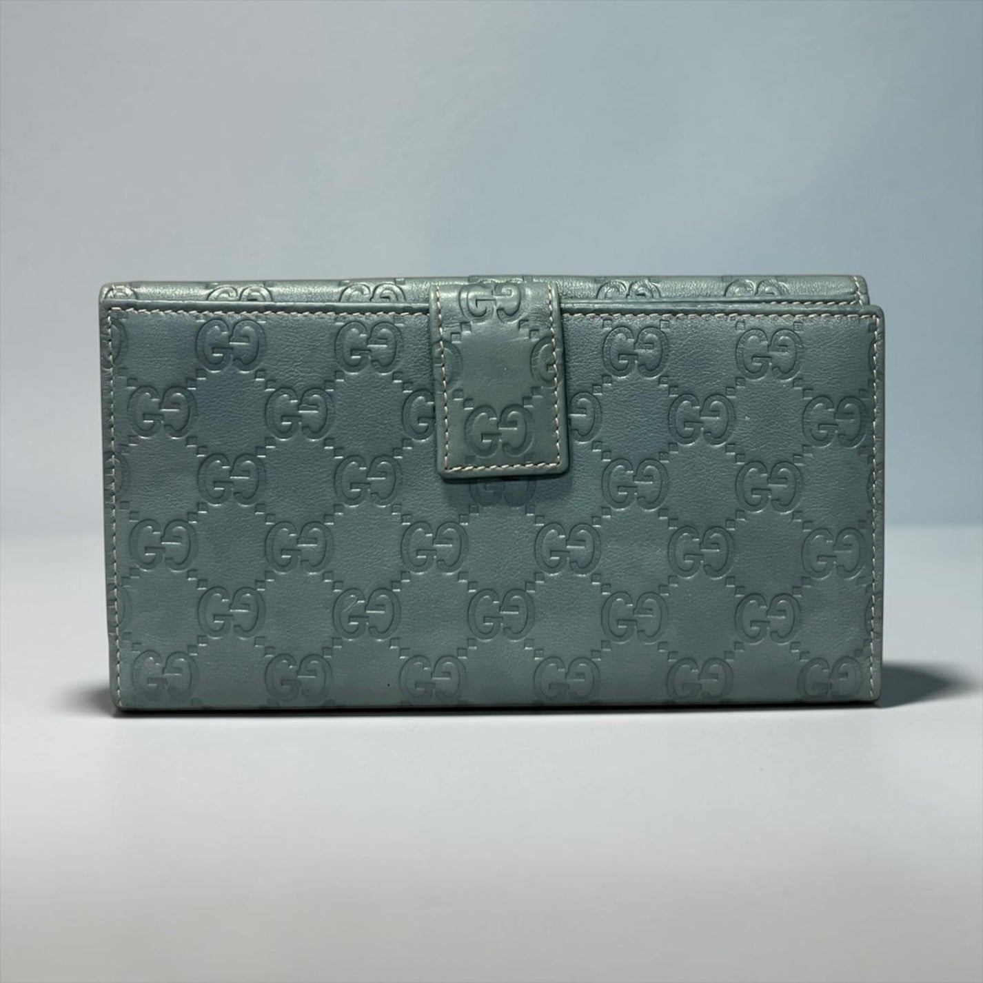 GUCCI Guccissima Continental Wallet in Blue