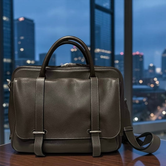HERMES Steve 35 Messenger Bag in Dark Brown