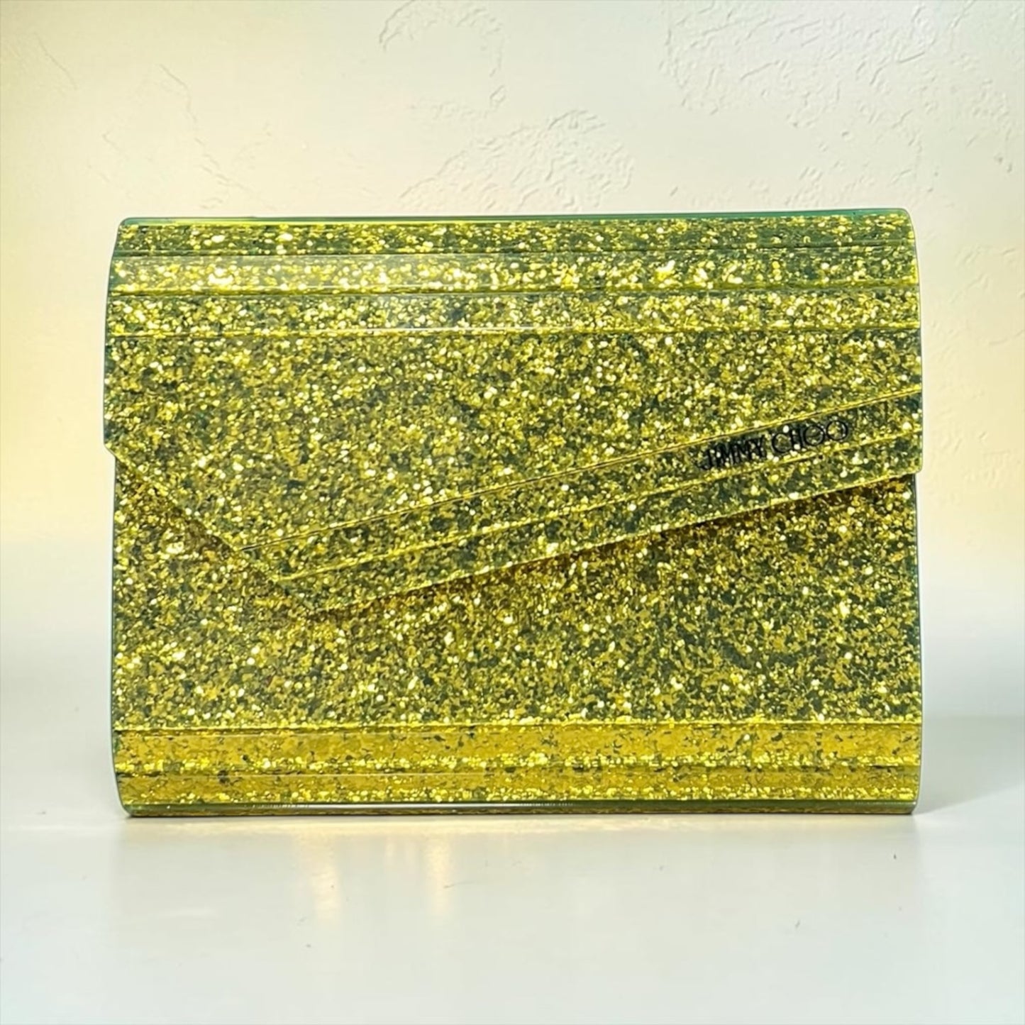 JIMMY CHOO Candy Clutch in Lemon Lime