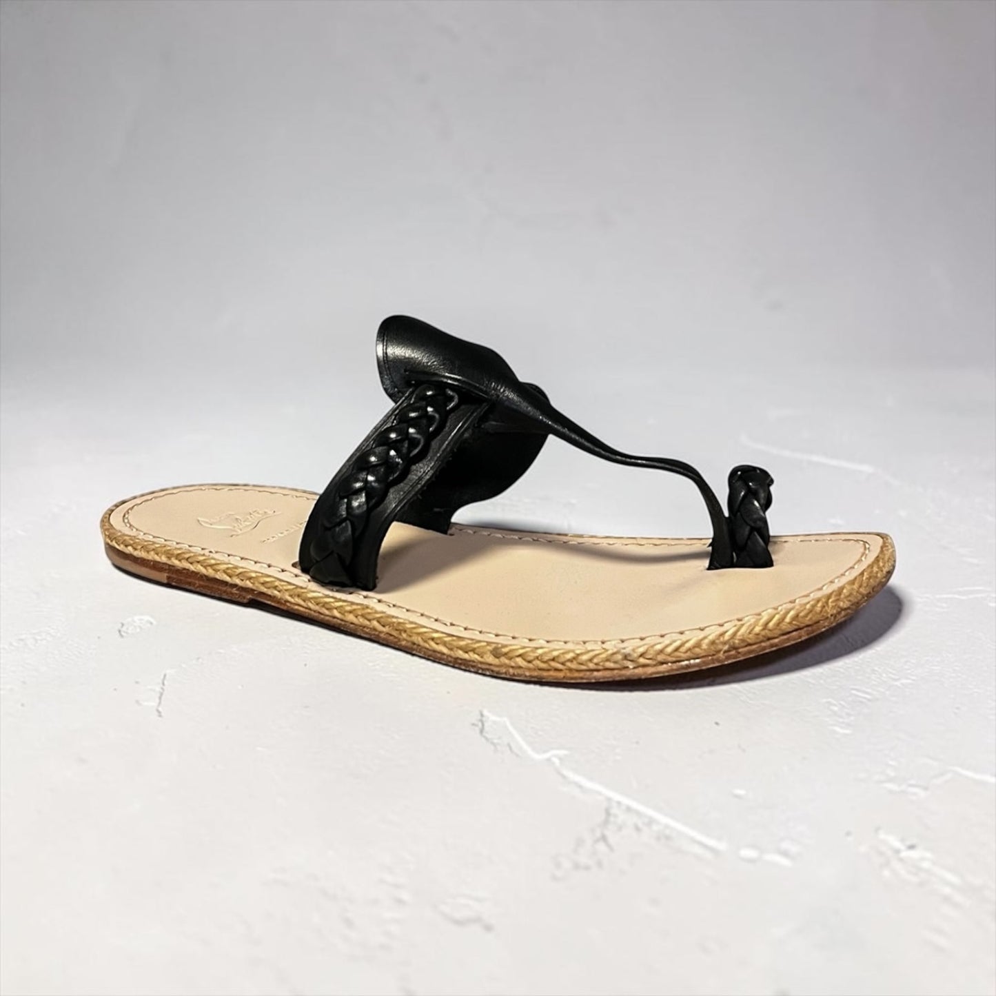 CHRISTIAN LOUBOUTIN Hola Thong Sandals in Black | 39