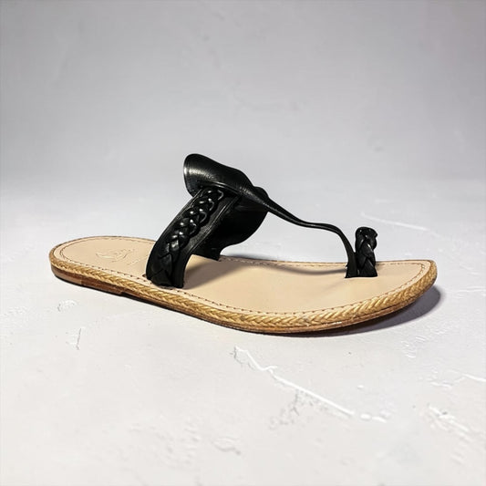 CHRISTIAN LOUBOUTIN Hola Thong Sandals in Black | 39