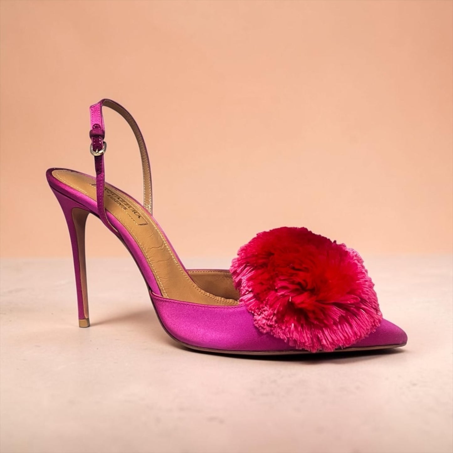 AQUAZURRA Powder Puff Slingbacks Azalea Pink | 39.5