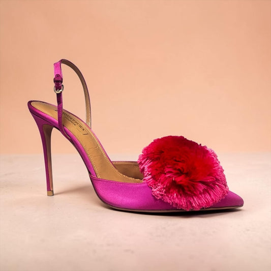 AQUAZURRA Powder Puff Slingbacks Azalea Pink | 39.5
