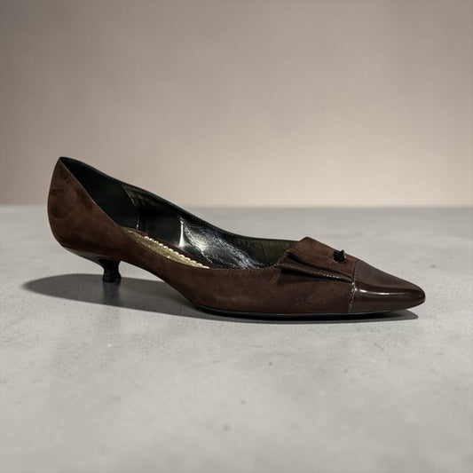 ARMANI Suede Kitten Heels in Brown | 39