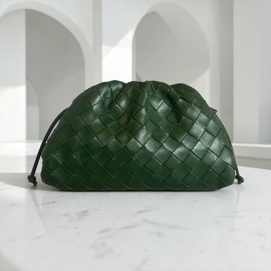 BOTTEGA VENETA Intrecciato Mini Pouch in Green