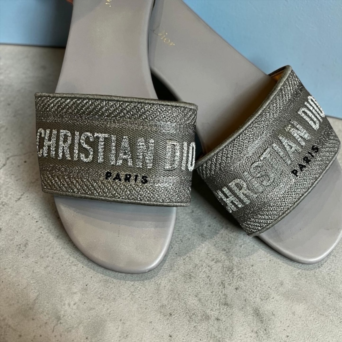 DIOR Dway Slides in Gray | 40