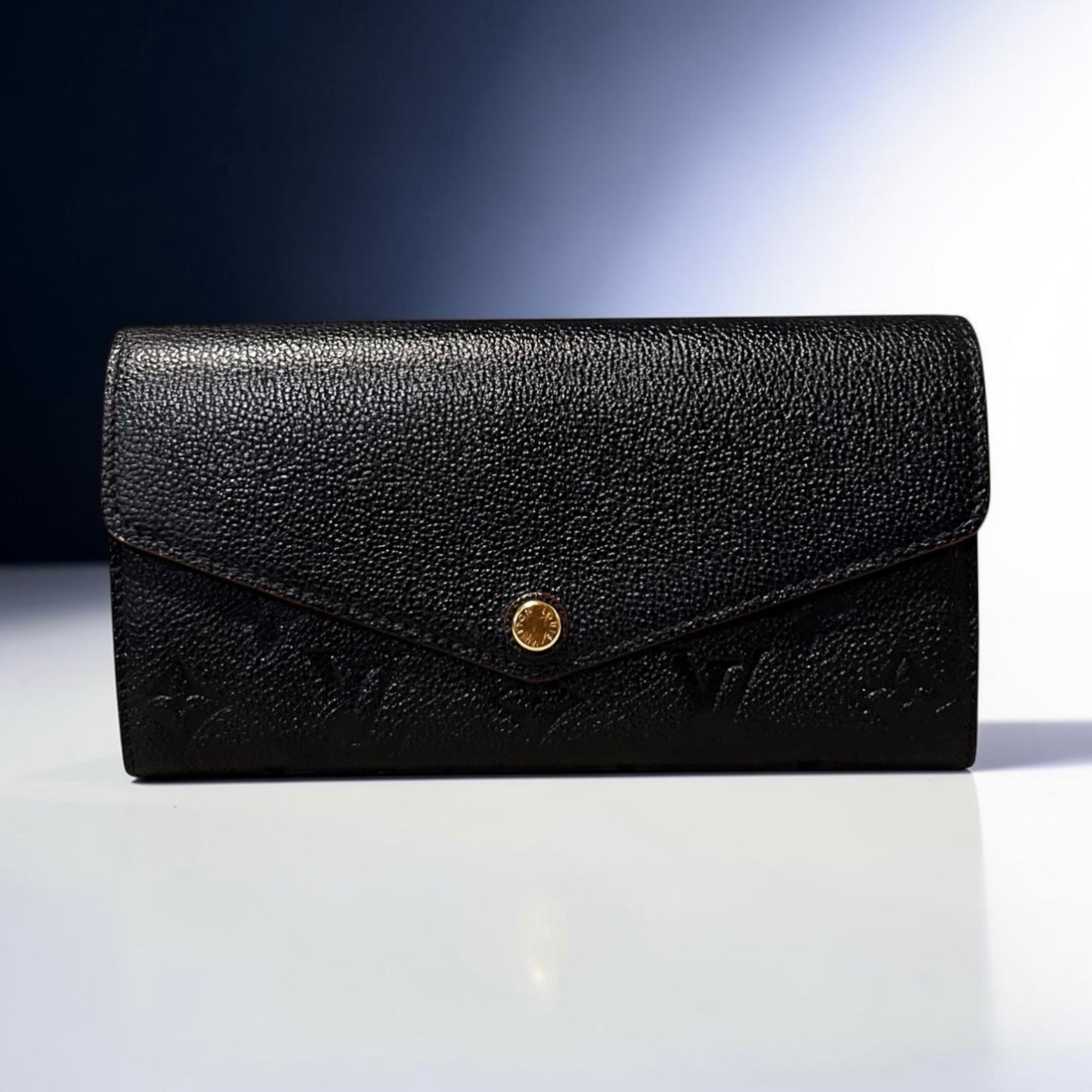 LOUIS VUITTON Sarah Wallet in Navy Monogram Empreinte Leather