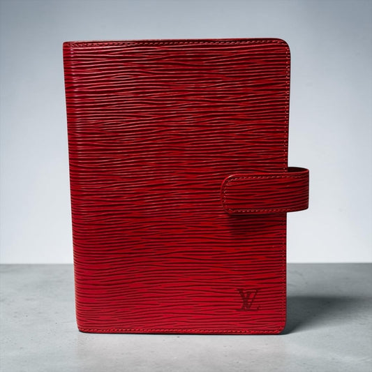 LOUIS VUITTON Medium Ring Agenda in Red Epi Leather