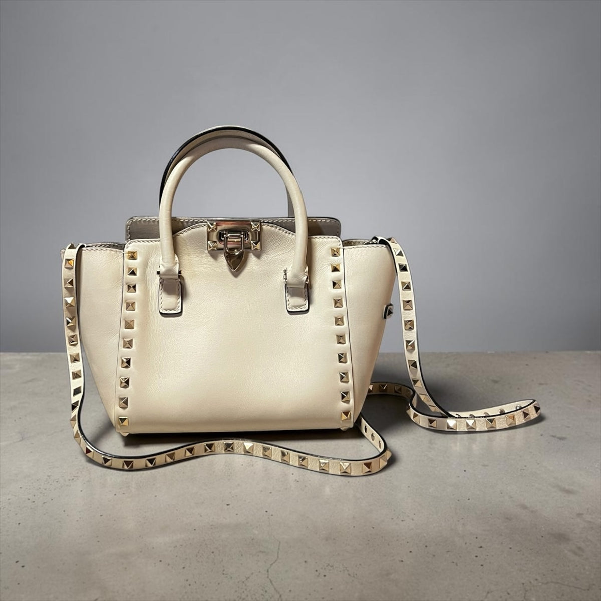 VALENTINO Trapeze Rockstud Top Handle Crossbody Bag