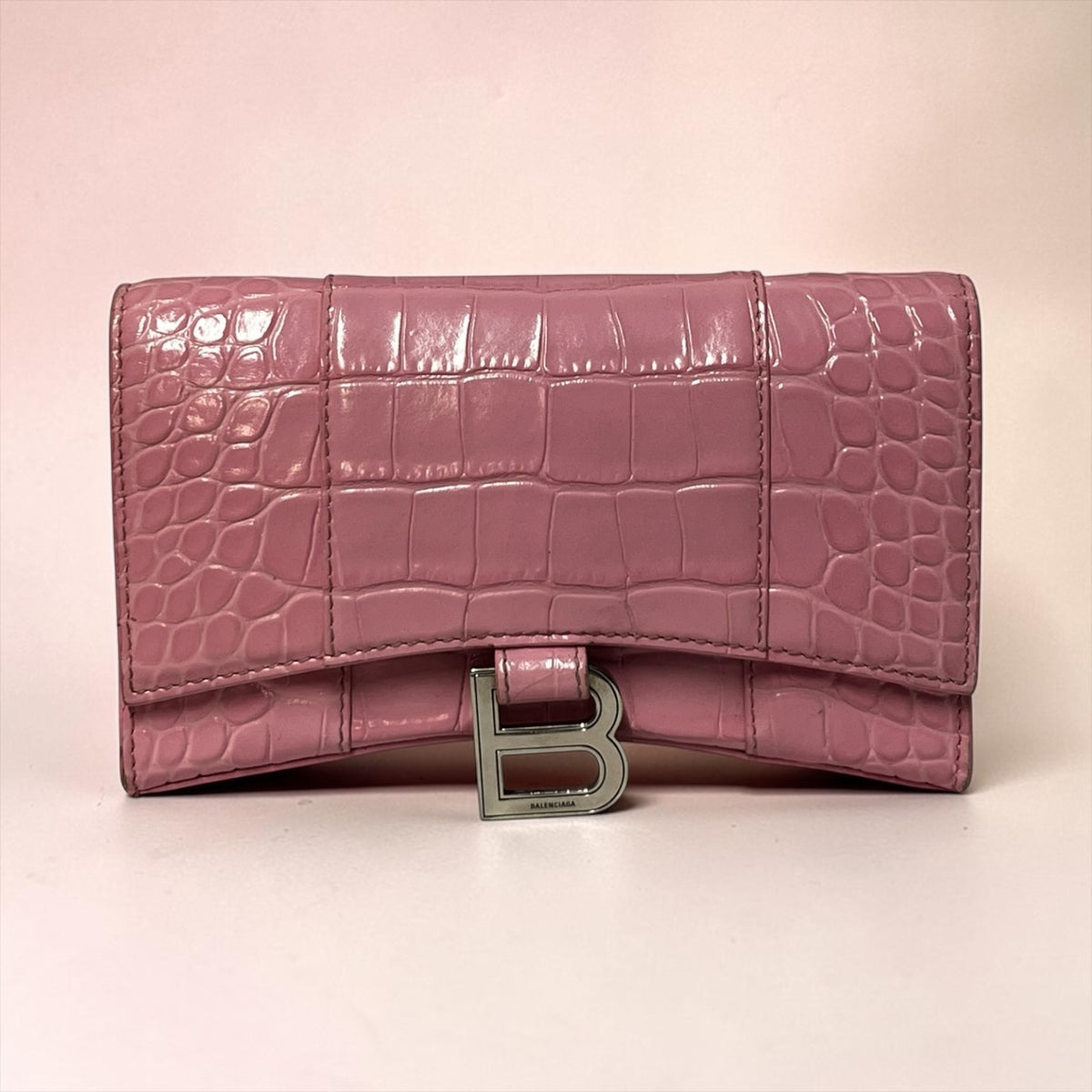 BALENCIAGA Hourglass Wallet on Chain in Pink
