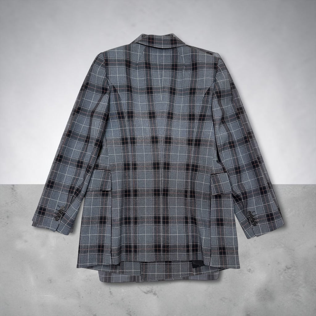 BALENCIAGA Windowpane Jacket in Gray | 38