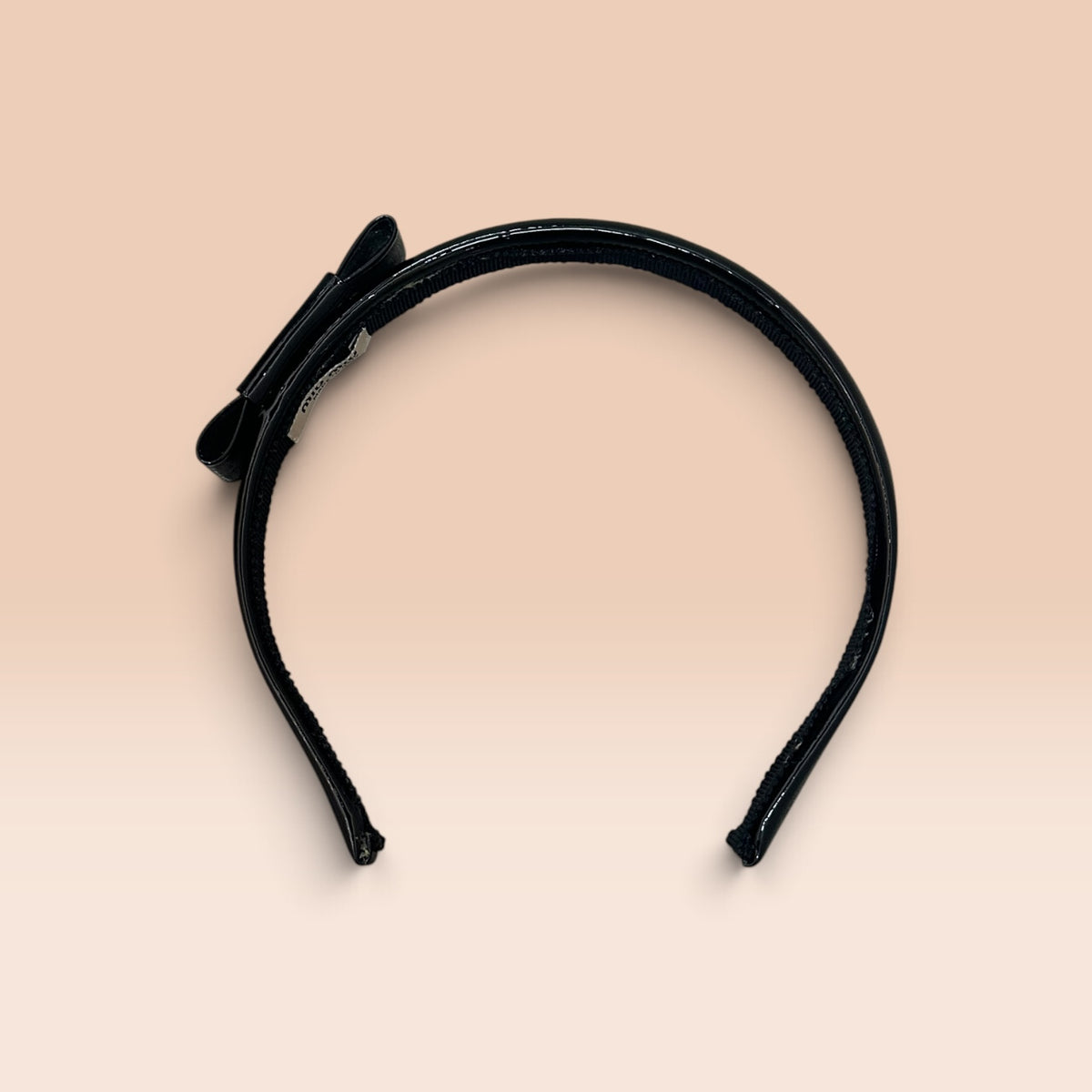 MIU MIU Patent Bow Headband in Black