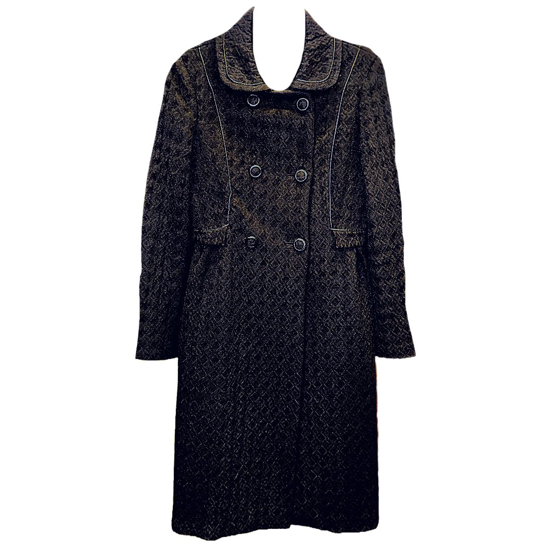 BOTTEGA VENETA Textured Piped Coat | Size 42