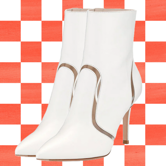 GIANVITO ROSSI White and Transparent Boots | Size 38.5