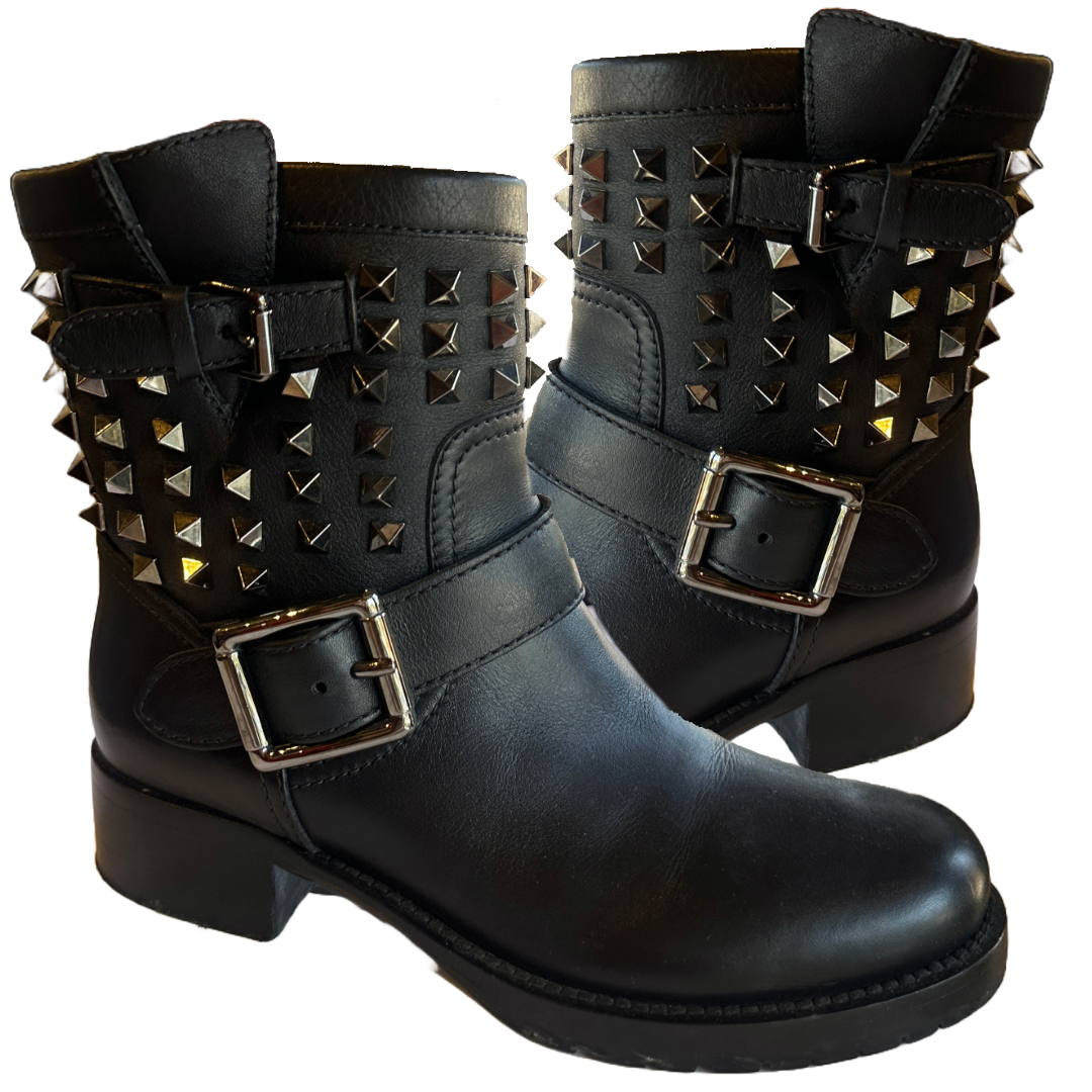 VALENTINO Rockstud Combat Boot | Size 35