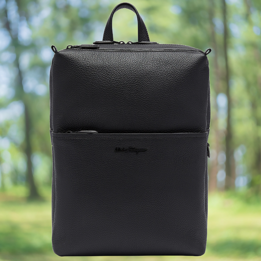 SALVATORE FERRAGAMO Black Calfskin Backpack