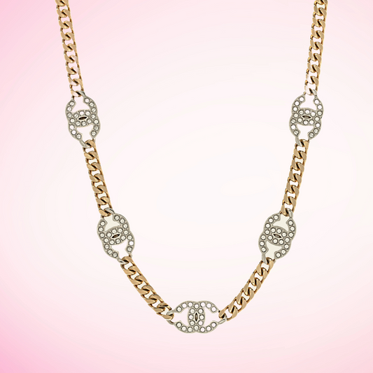 CHANEL Strass Chain Choker