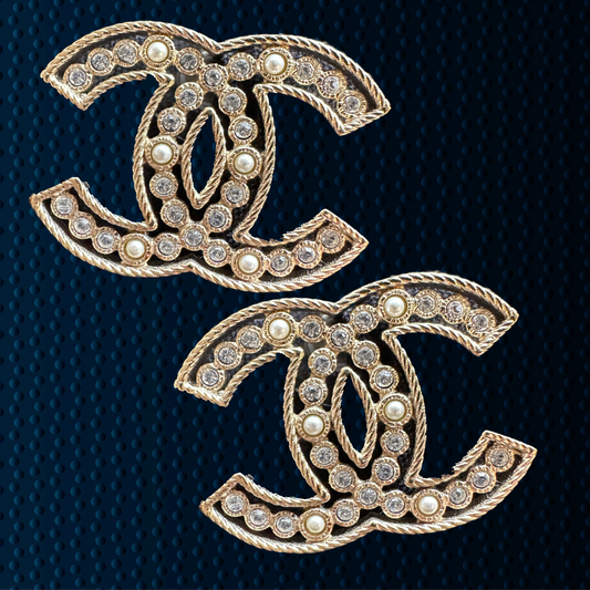 CHANEL Strass Pearl CC Earrings | 0.75 x 1 in.