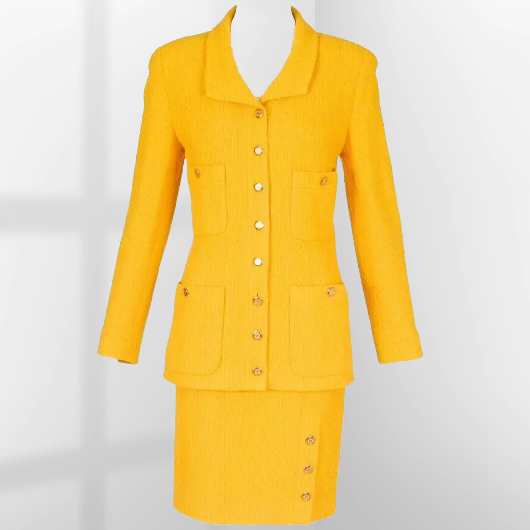 Chanel Yellow Wool Skirt Suit – Collection 19 (US Size 6-8)