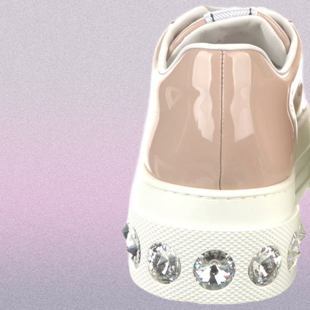 MIU MIU Crystal Embellished Platform Sneakers | Size 41