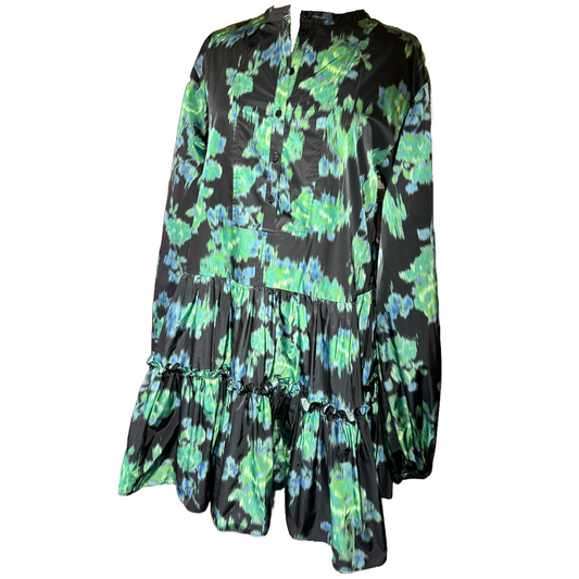 Zac Posen Ikat-Print Long-Sleeve Mini Shirtdress (Size 10)