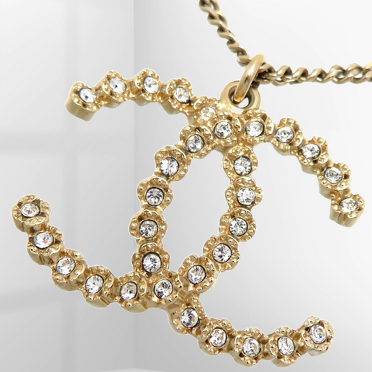 CHANEL Strass CC Pendant Necklace