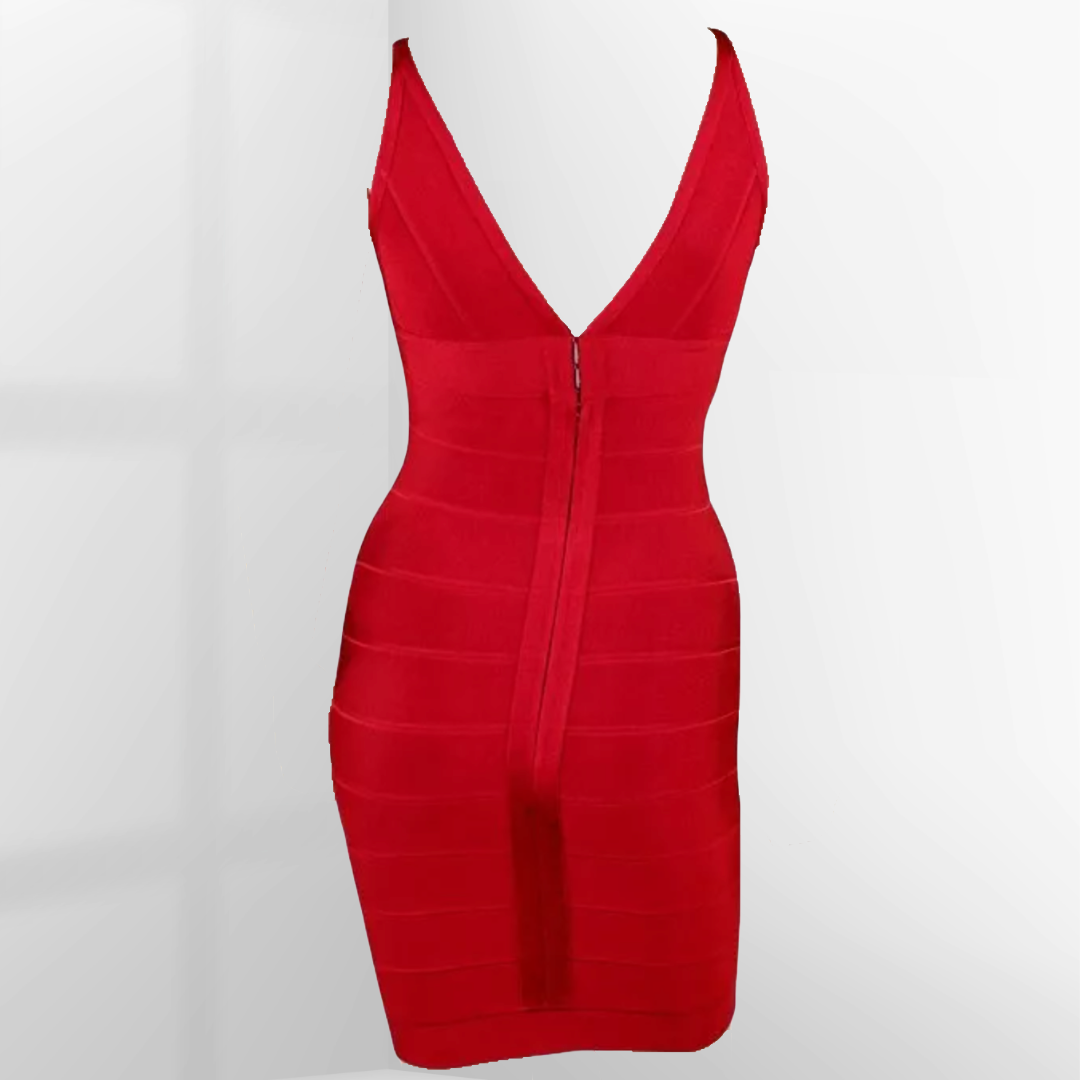 Hervé Léger Red Lauren Bandage Dress
