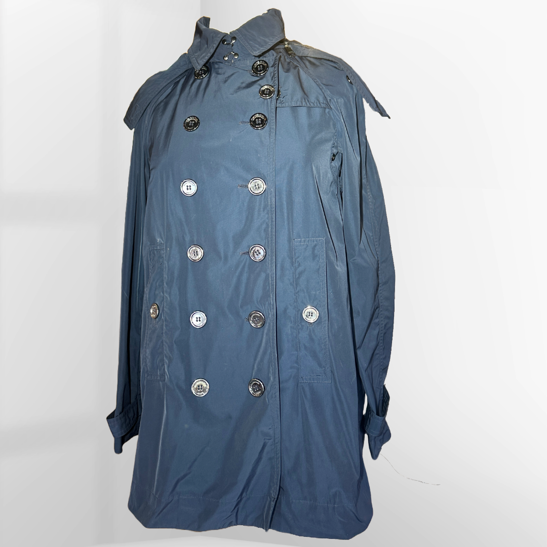 BURBERRY BRIT Balmoral Raincoat Jacket Navy | Size 4 – More Than