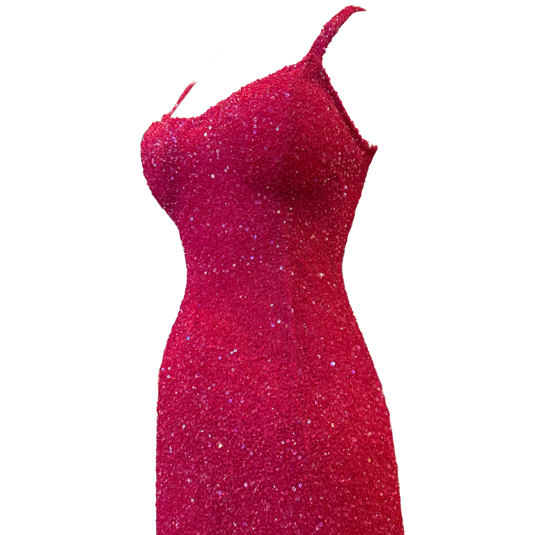 THEIA Red Beaded Gown | Fits Size 4