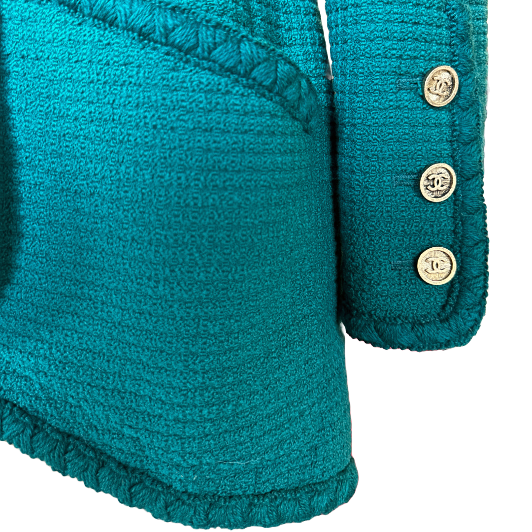 CHANEL Emerald Wool Jacket  | Vintage, Size 38 (US 6-8)