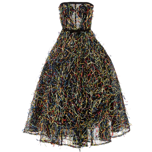 NAEEM KHAN Raffia Cocktail Dress | Size 4-6