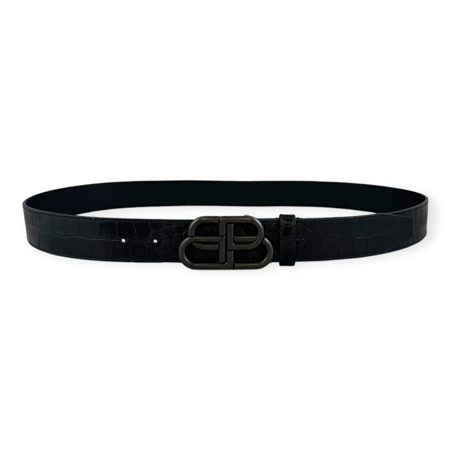 Balenciaga BB Embossed Belt in Black | Size 105