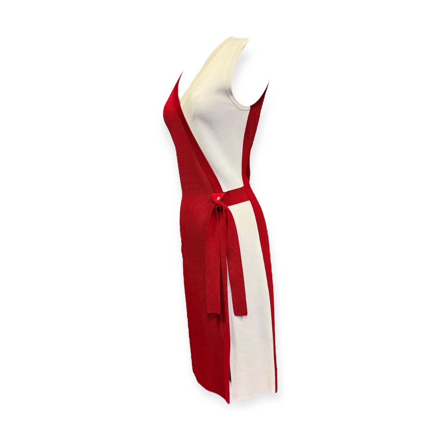 CAROLINA HERRERA Knit Dress in Red White | Size Small