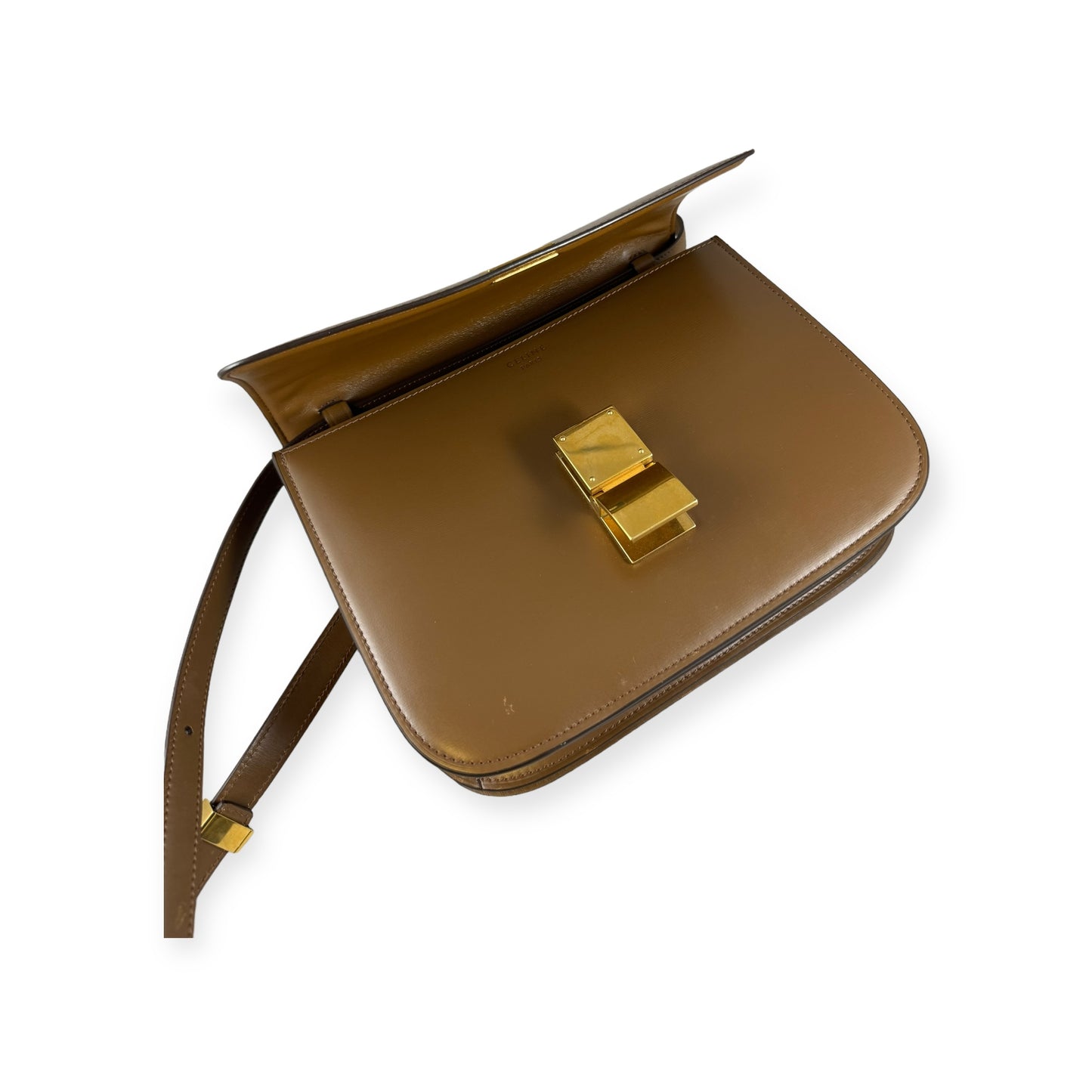 CELINE Classic Box Shoulder Bag in Brown