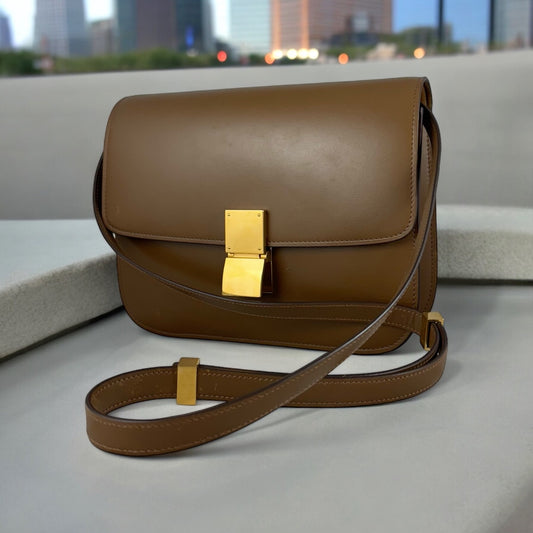 CELINE Classic Box Shoulder Bag in Brown