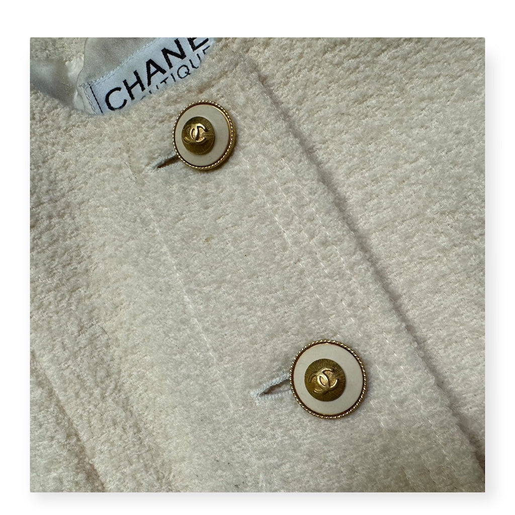 CHANEL Boucle Jacket in Ivory | Size 38