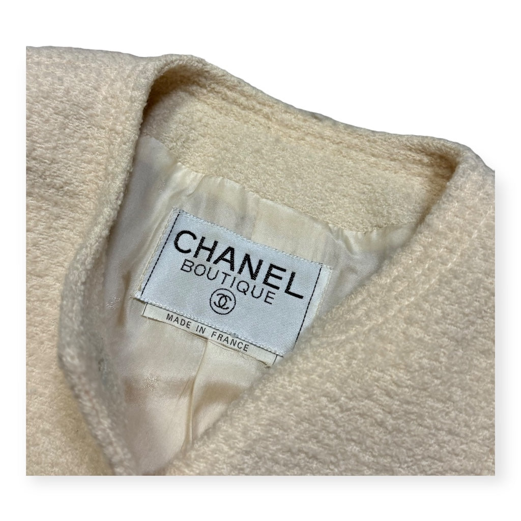 CHANEL Boucle Jacket in Ivory | Size 38