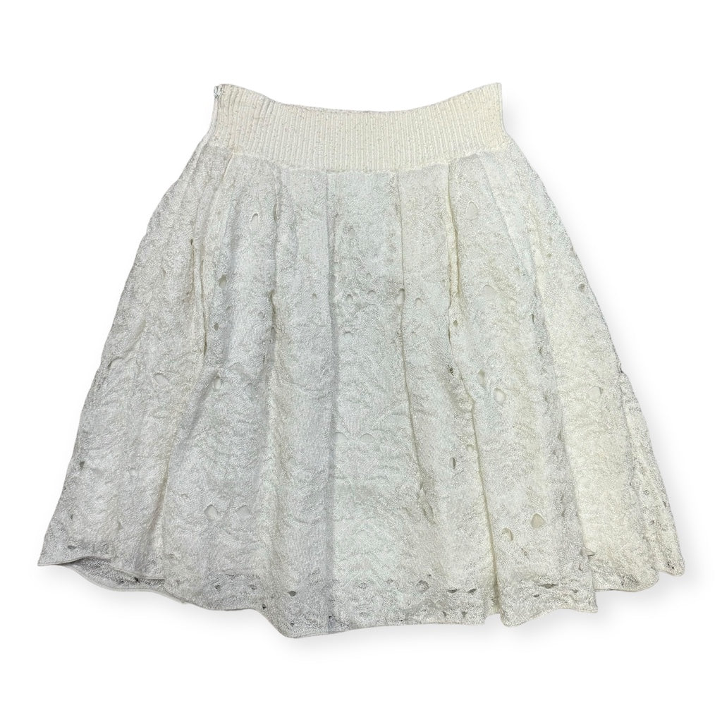 CHANEL Crochet Knit Skirt in Ivory | Size 38