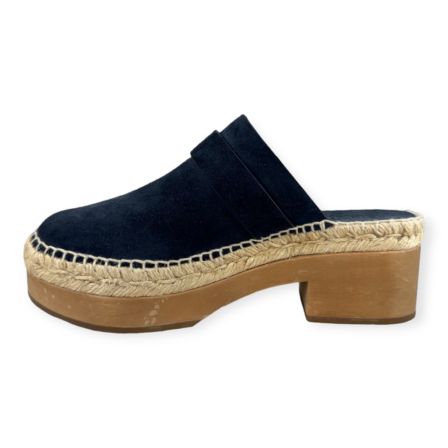 CHANEL Suede Clogs in Navy | Size 38