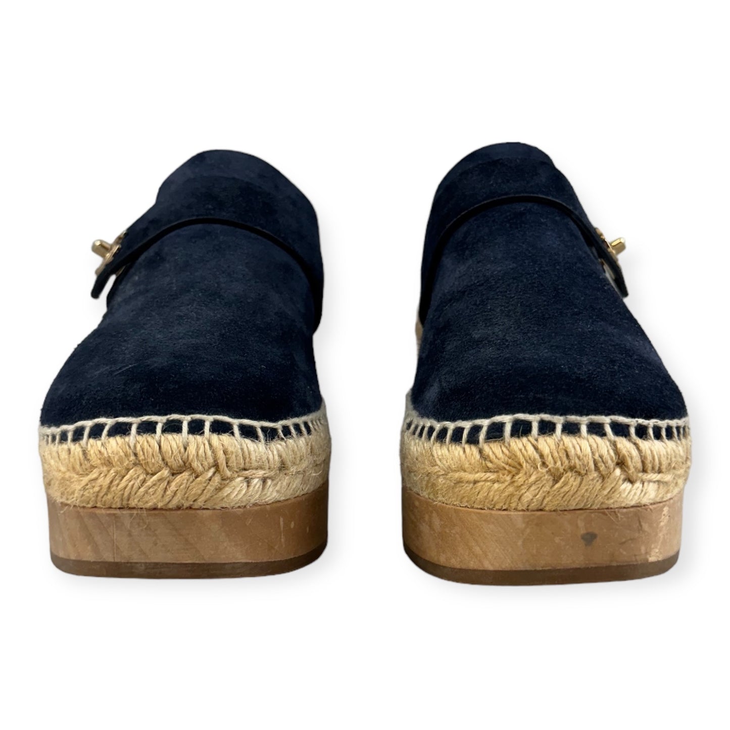 CHANEL Suede Clogs in Navy | Size 38