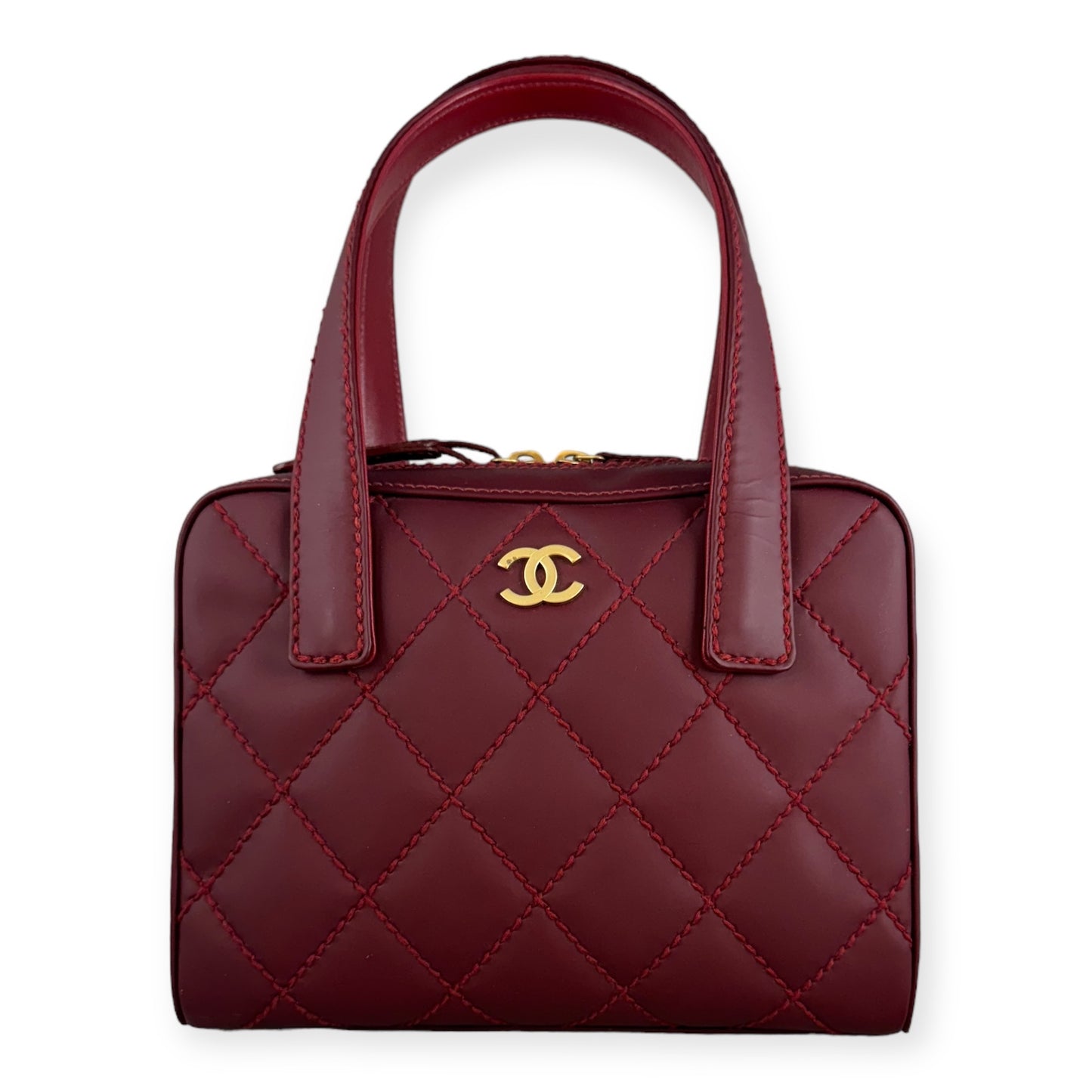 CHANEL Wild Stitch Bowler Bag in Ruby