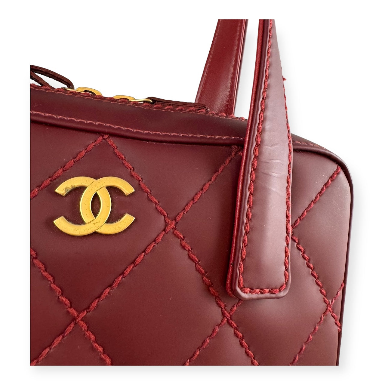 CHANEL Wild Stitch Bowler Bag in Ruby