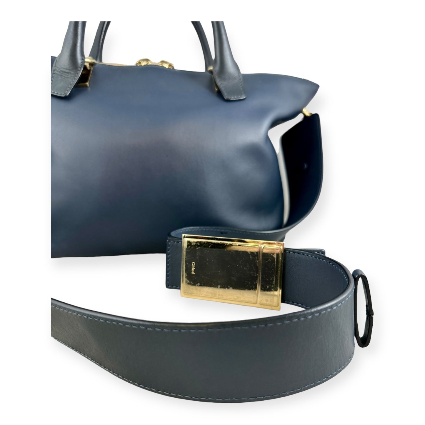 CHLOE Two-Tone Baylee Bag in Blue Navy