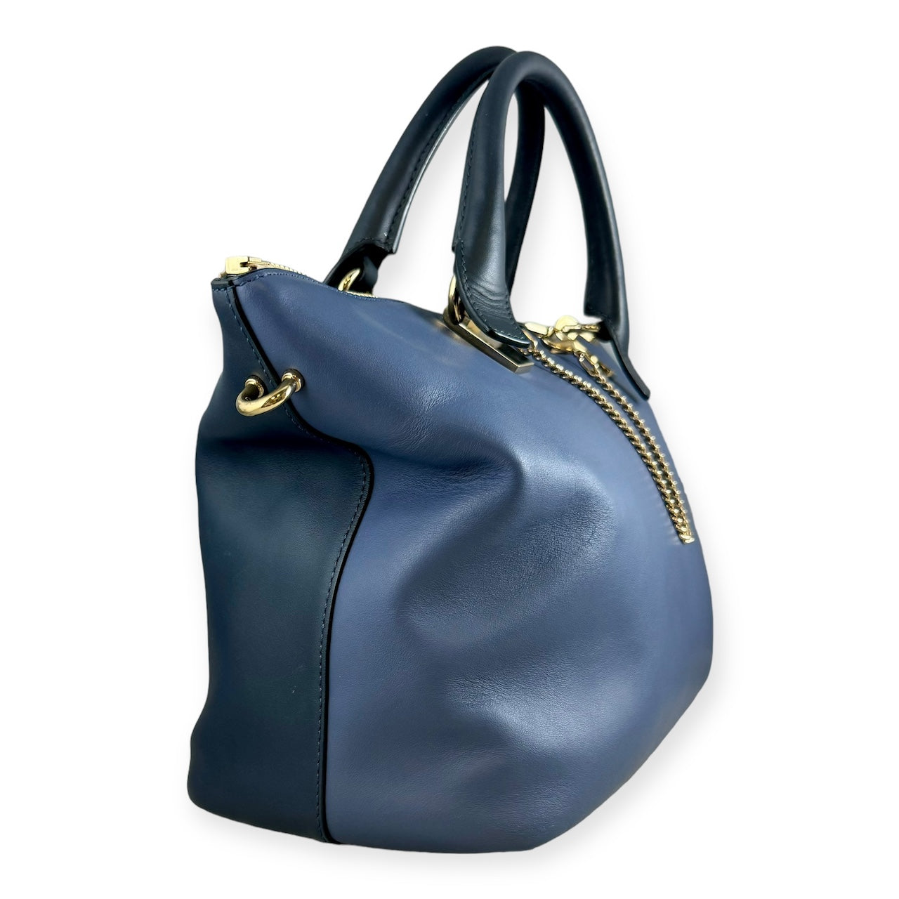 CHLOE Two-Tone Baylee Bag in Blue Navy