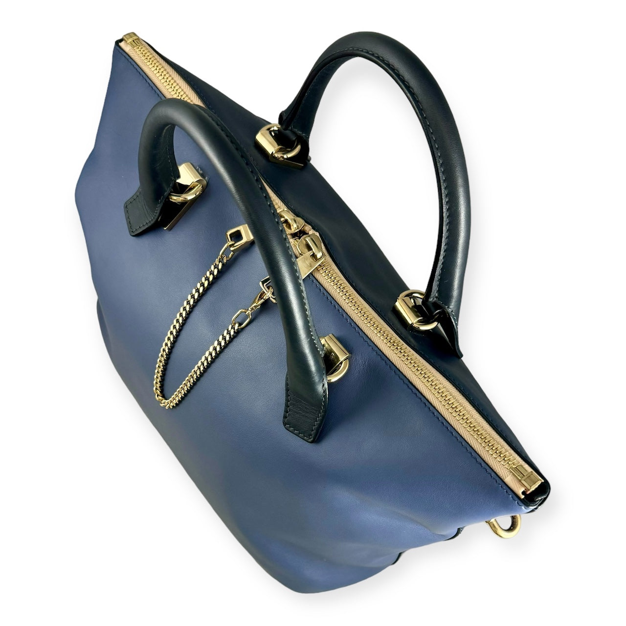 CHLOE Two-Tone Baylee Bag in Blue Navy